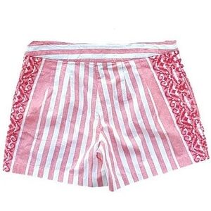 Womens 4 Tommy Hilfiger Orange Striped Embroidered Soft Girl Shorts